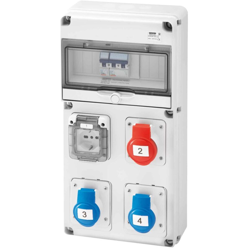 Tablou organizare santier trifazic/monofazic 10 module IP44, 230/415VAC, 16A - SKU:  GW68228N