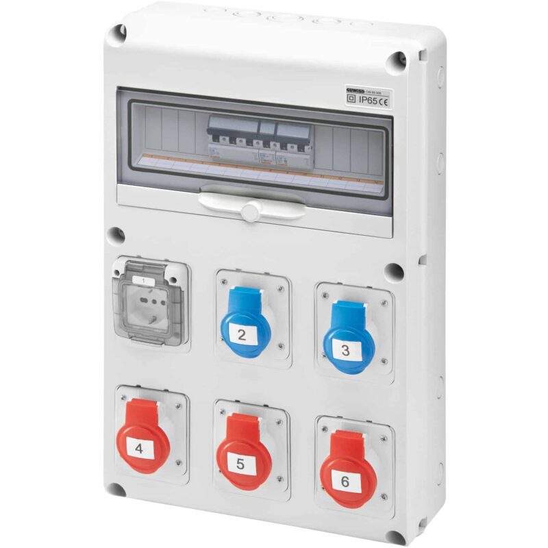 Tablou organizare santier trifazic/monofazic 14 module IP44, 230/415VAC, 16A/32A - SKU:  GW68229N