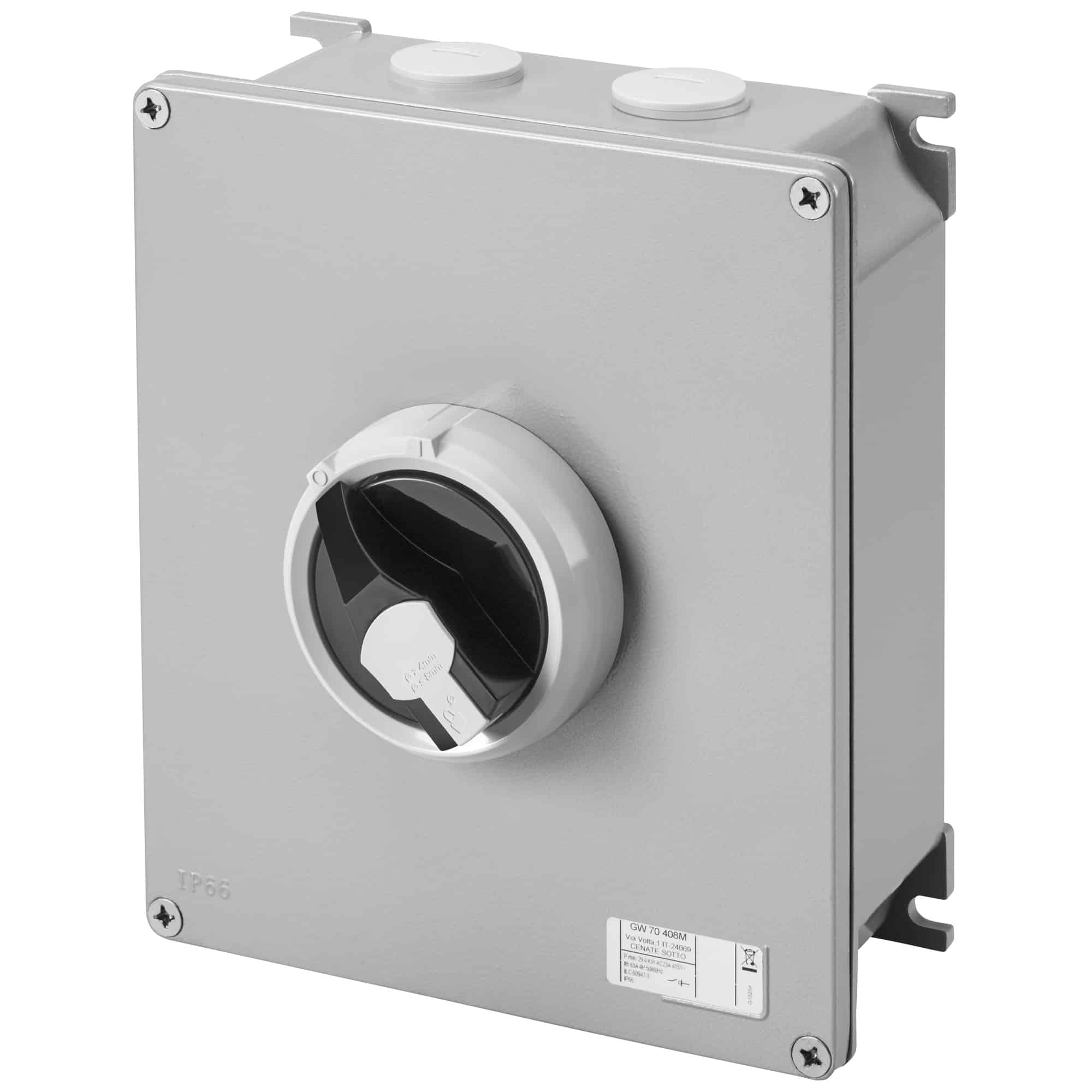 Intrerupator rotativ ON-OFF cu blocare, cutie metalica, 3P, 63A - SKU: GW70407M