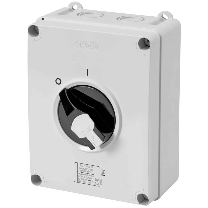 Intrerupator rotativ ON-OFF cu blocare, cutie PVC, 3P, 63A, IP66/67/69 - SKU:  GW70407P