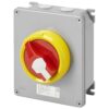 Intrerupator rotativ de urgenta ON-OFF blocabil, cutie metal, 3P, 32A - SKU: GW70435M