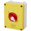Intrerupator rotativ de urgenta ON-OFF cu maneta blocabila, 3P 80A, cutie PVC - SKU: GW70489P