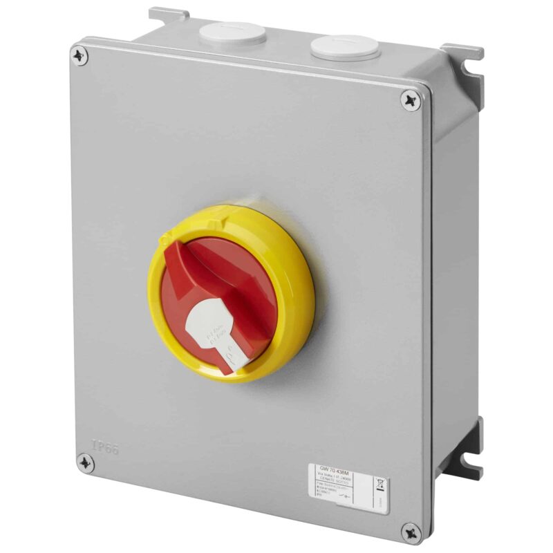 Intrerupator de urgenta ON-OFF blocabil 4P 80A cutie metal - SKU:  GW70490M