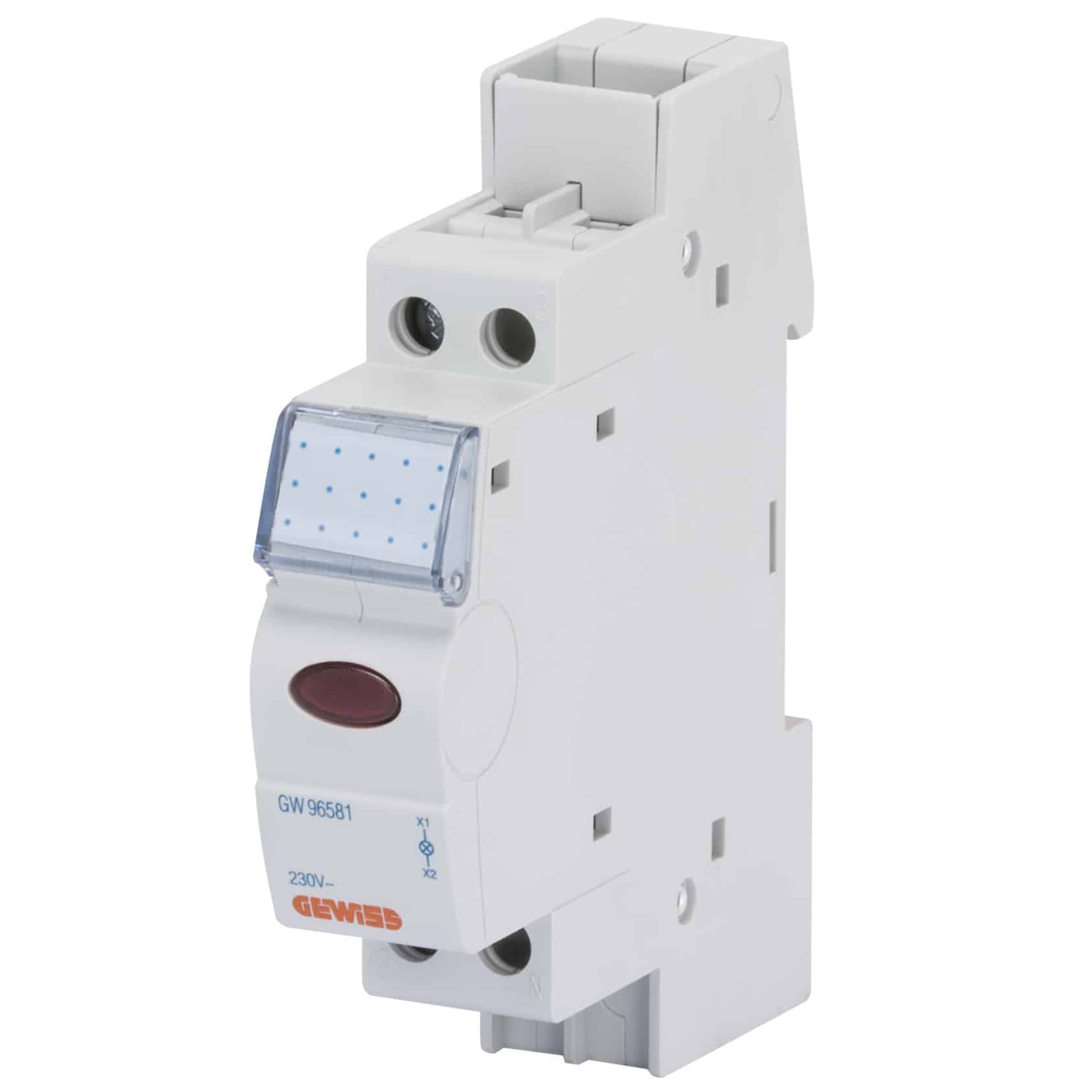 Lampa de semnalizare LED galben, 12-24-48VAC/DC, sina DIN - SKU: GW96588