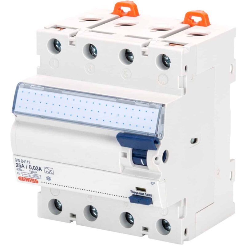 Disjunctor diferential trifazic 40A, 30mA, curba C, tip A, 6kA - SKU:  GWD4132