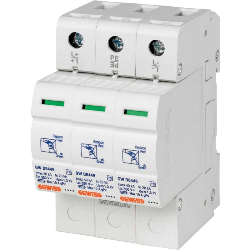Descarcator supratensiune fotovoltaic 3P 40kA 1000V DC Tip 2 - SKU:  GWD6428