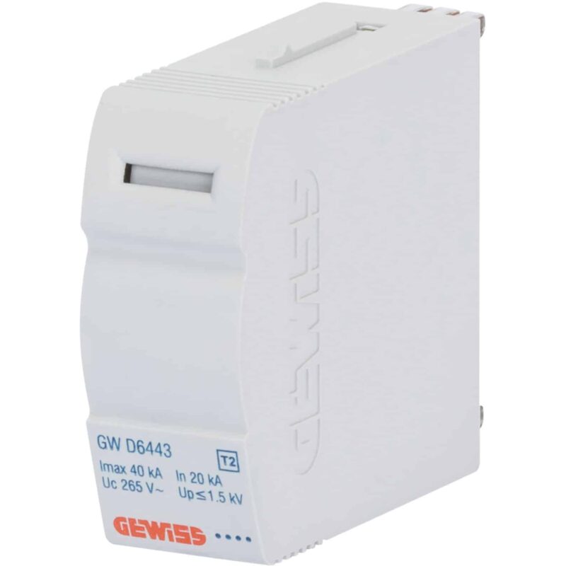 Limitator de supratensiune AC Gewiss, N-PE, 50kA, eclator, tip B+C pentru GWD6401 si GWD6402 - SKU:  GWD6453