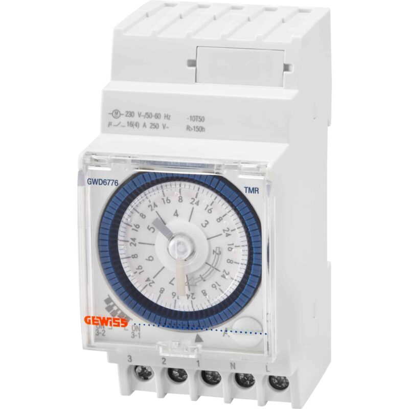 Ceas programabil analogic saptamanal 16A 230VAC 1CO 120min - SKU:  GWD6776