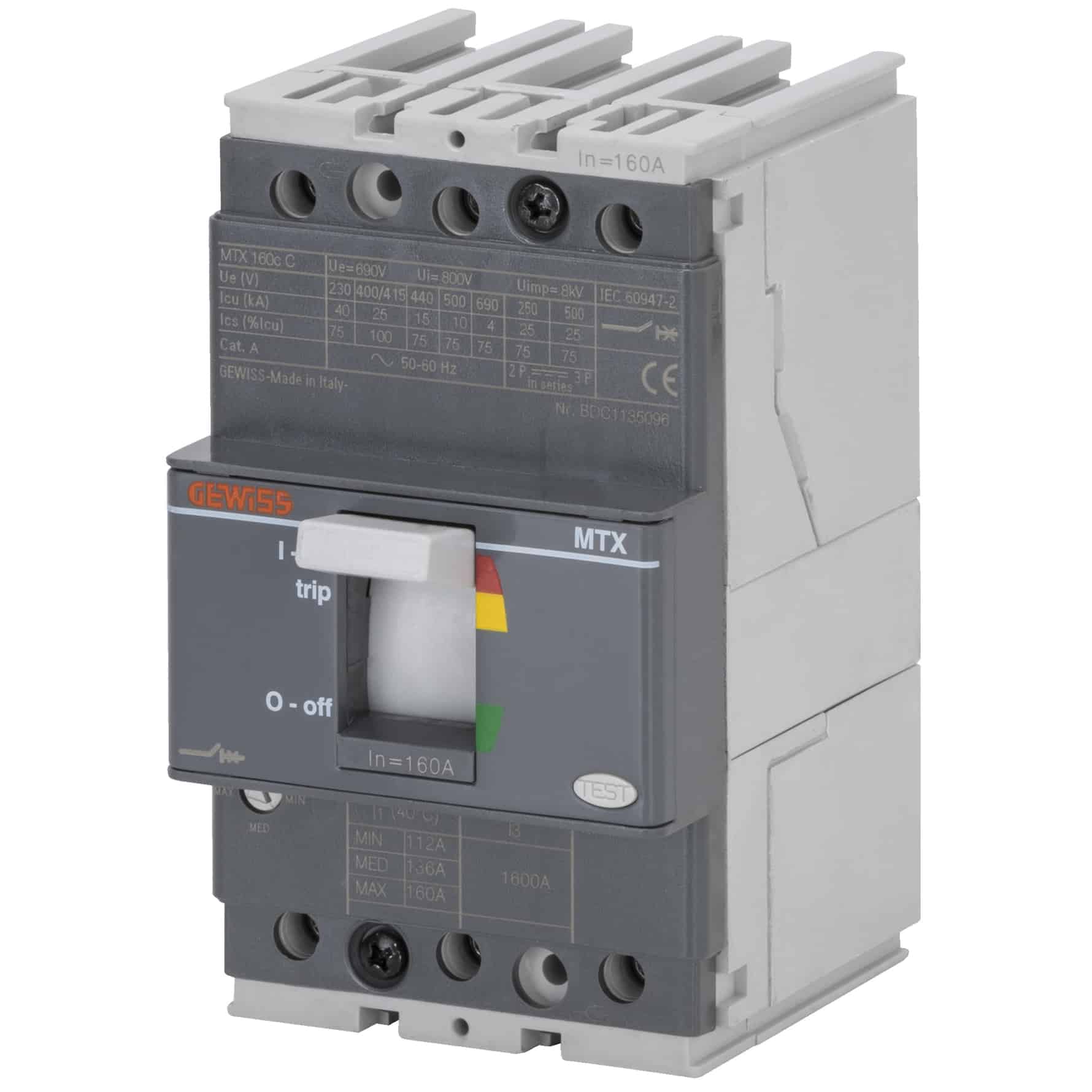 Intrerupator automat MCCB 160, 3P, 25kA, fix, 32A - SKU: GWD7042