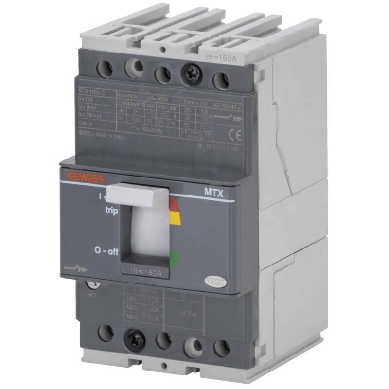 Intrerupator automat MCCB 160 Gewiss, 3P, 25kA, fix, 40A - SKU:  GWD7043
