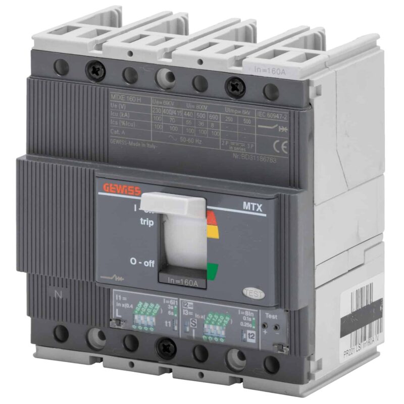 Intreruptor automat MCCB MTXE160 4P 100A 50kA fix - SKU:  GWD7174