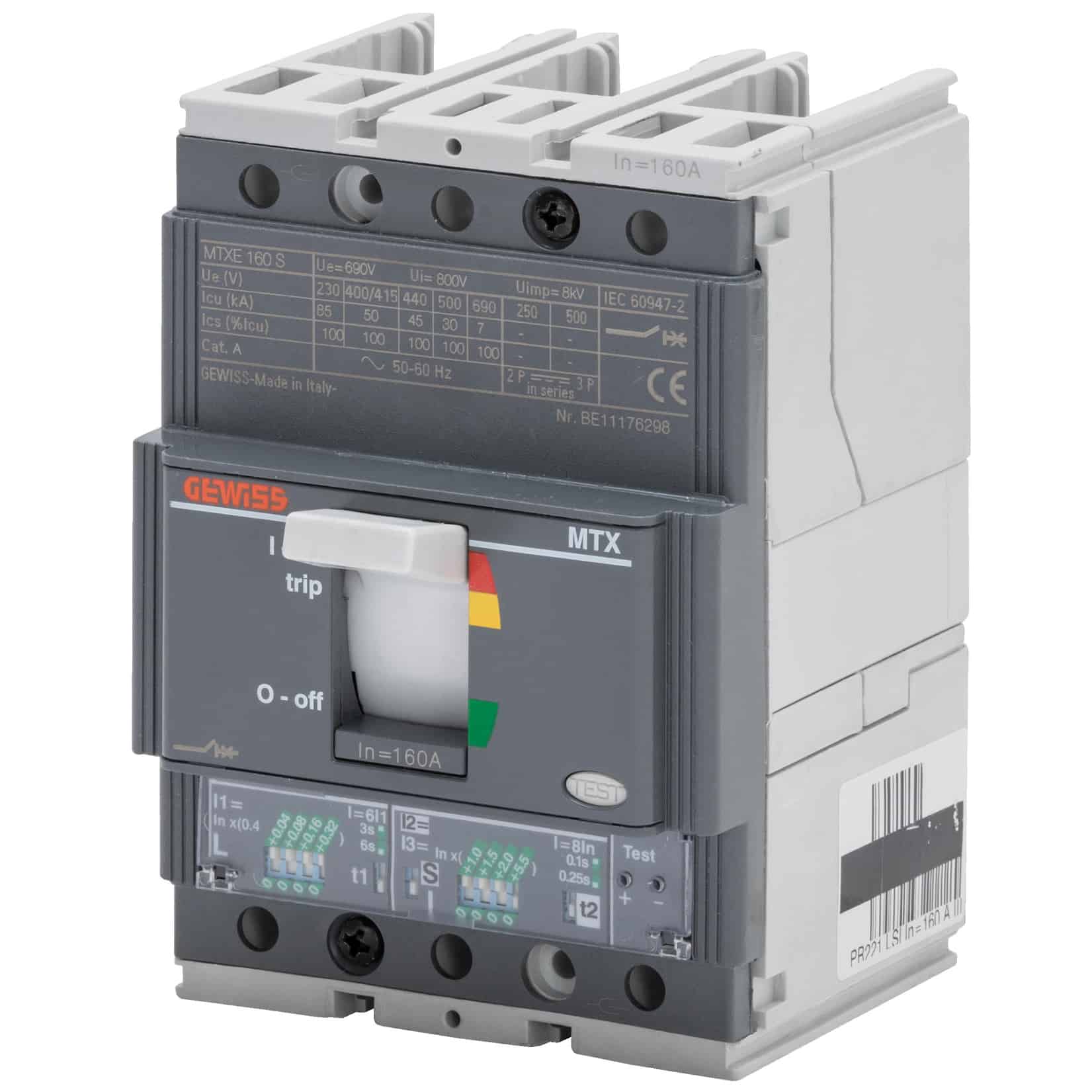 Intreruptor automat MCCB MTXE160 3P 70kA fix 10A - SKU: GWD7181