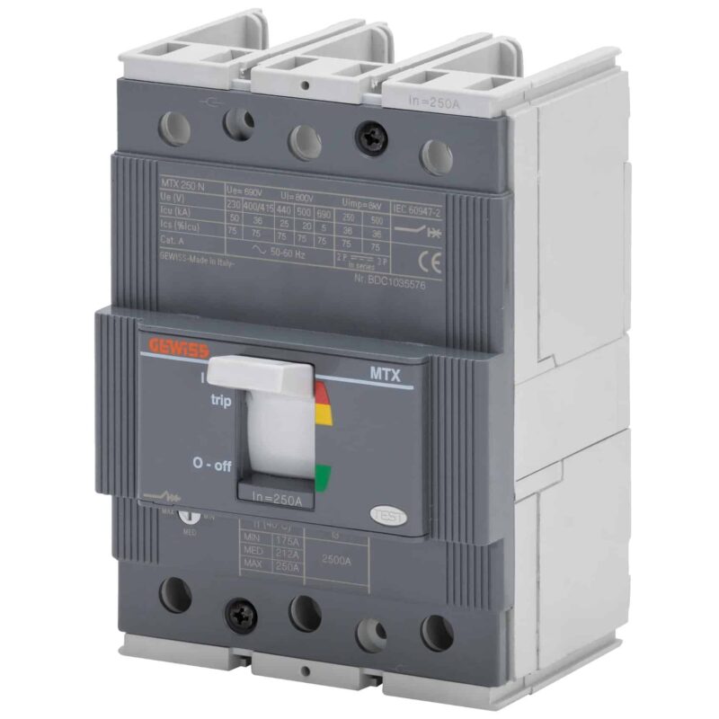 Intreruptor automat MCCB MTX250 3P 50kA fix 200A - SKU:  GWD7226