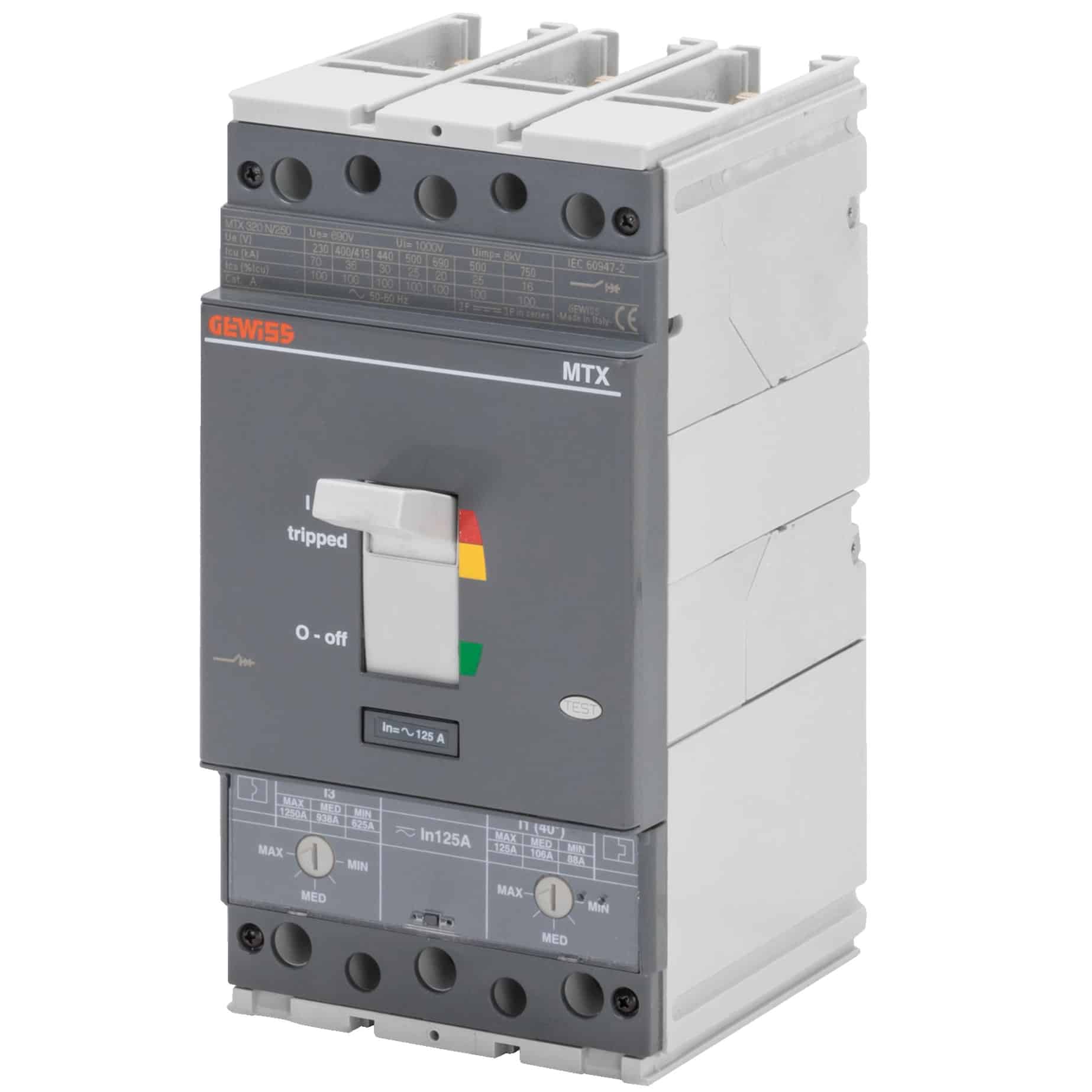 Intreruptor automat MCCB MTX320 3P 50kA reglabil 160A - SKU: GWD7323