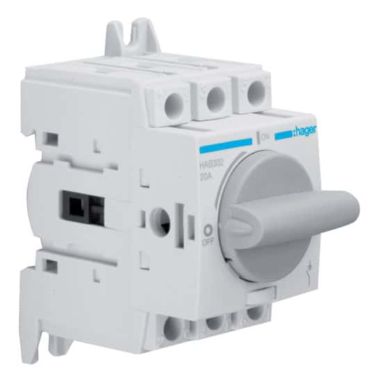 Separator de sarcina 3P 20A pentru montaj pe sina DIN - SKU:  HAB302