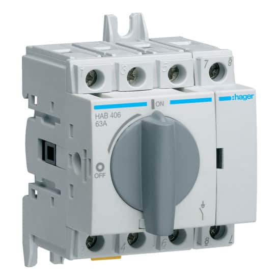 Separator de sarcina 4P 63A, siguranta 28kW - SKU:  HAB406