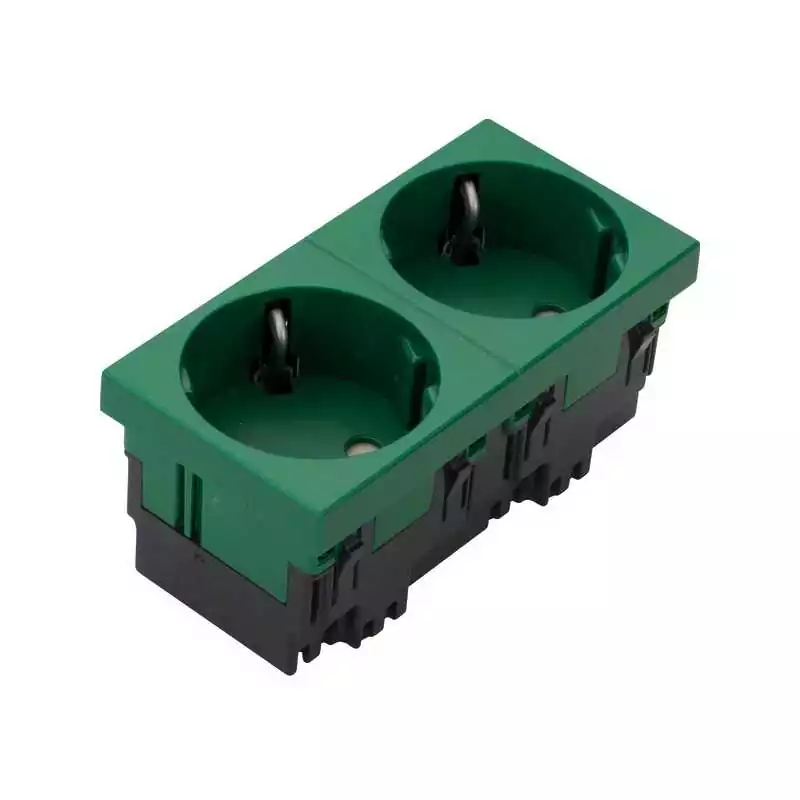 Priza modulara sistem 33° 2-felii 16A/250V Rastec verde menta - SKU:  ESR2336029