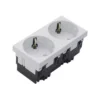Priza modulara sistem 33° 2-fach 16A/250V Rastec 45 alb - SKU:  ESR2339010