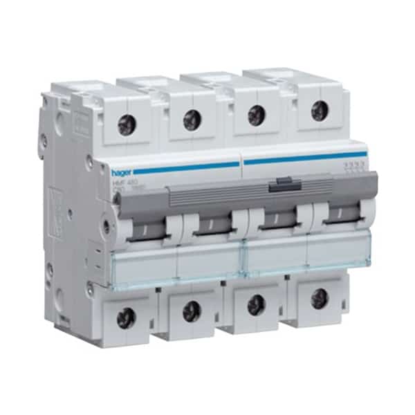 Disjunctor tetrapolar 80A curba C 15kA Hager - SKU:  HMF480
