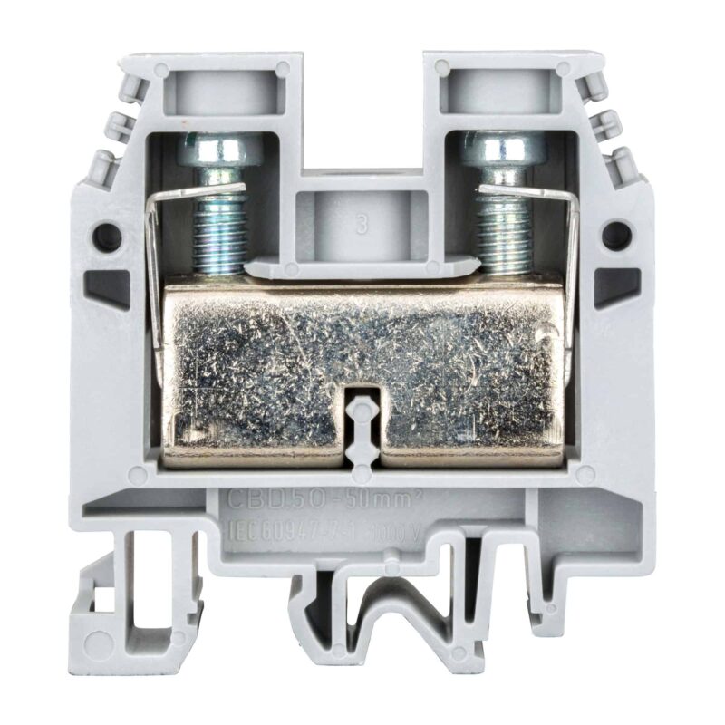 Clema sir fixare pe sina DIN, gri, 1.5-50mmp, cu surub, CBD - SKU:  IK100050-A