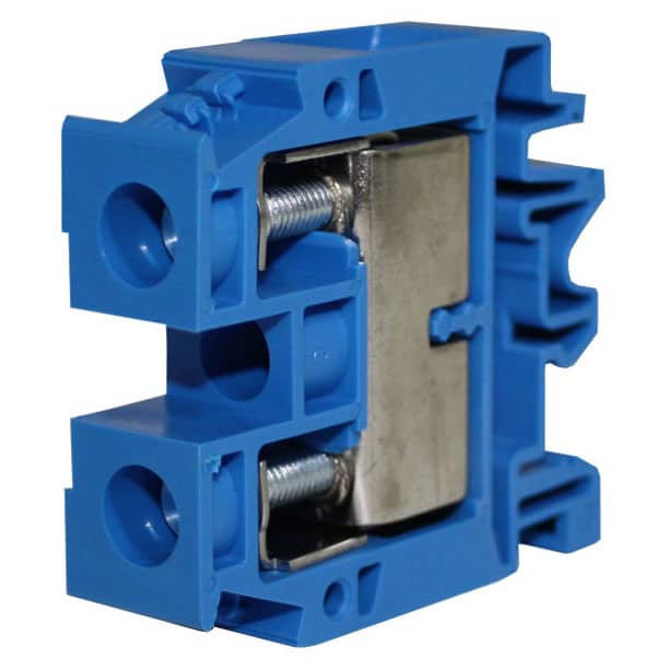 Clema de nul pentru sina DIN, albastru, 1.5-50mm², cu surub - SKU:  IK101050