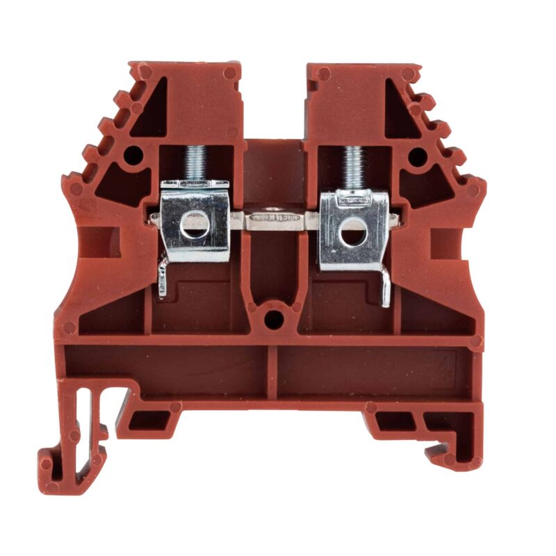 Clema sir fixare pe sina DIN, rosu, 4mmp, AVK - SKU:  IK608004