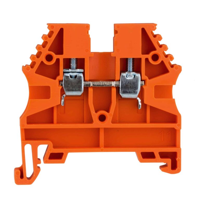 Clema sir fixare pe sina DIN, portocaliu, 2.5mmp, AVK - SKU:  IK608012