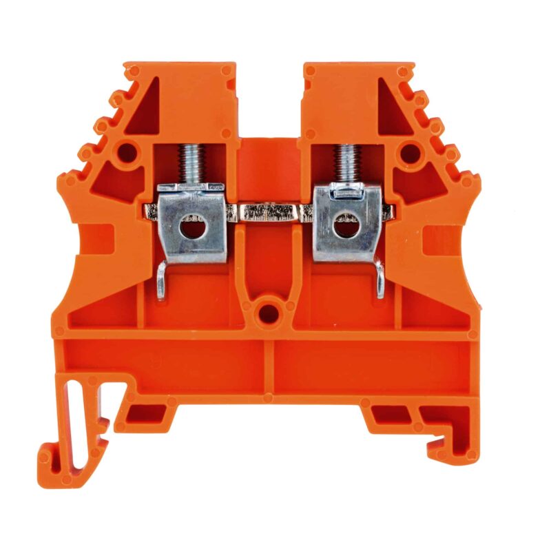 Clema sir fixare pe sina DIN portocaliu 4mmp AVK - SKU:  IK608014