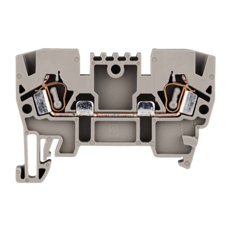 Clema sir fixare pe sina DIN, gri, 0.2-2.5mmp, cu conexiune elastica, YBK - SKU:  IK610002