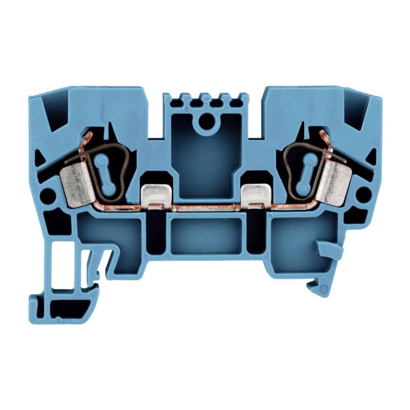 Clema sir fixare pe sina DIN, albastru, 0.5-4mmp, cu conexiune elastica, YBK - SKU:  IK611004