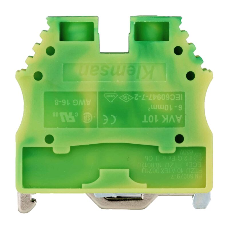 Clema sir fixare pe sina DIN, galben/verde, 6-10mmp, AVK - SKU:  IK622010