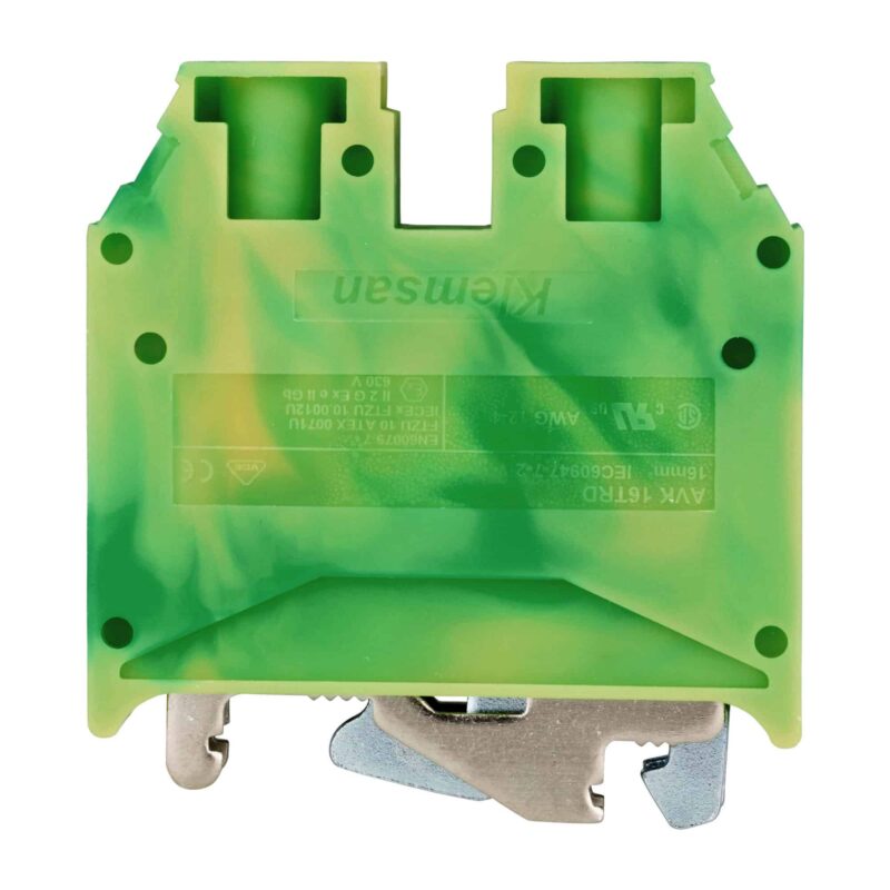 Clema sir fixare pe sina DIN, galben-verde, 10-16mmp, AVK - SKU:  IK622016-A