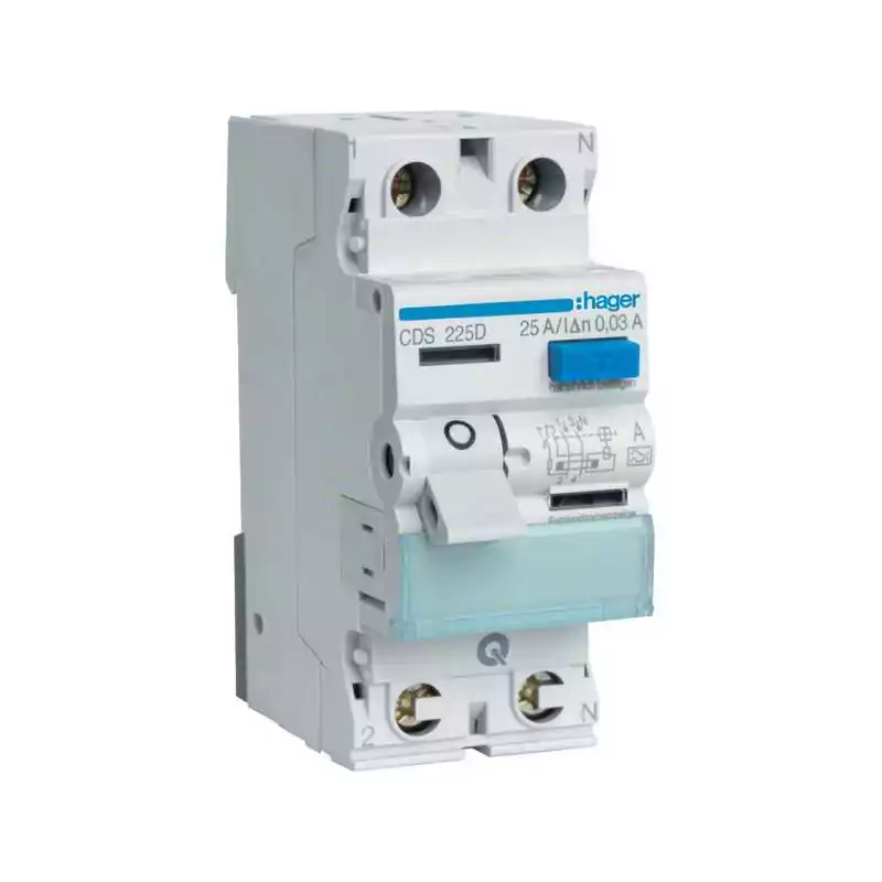 Intrerupator diferential QuickConnect 25A tip A 2 poli 30mA - SKU:  CDS225D
