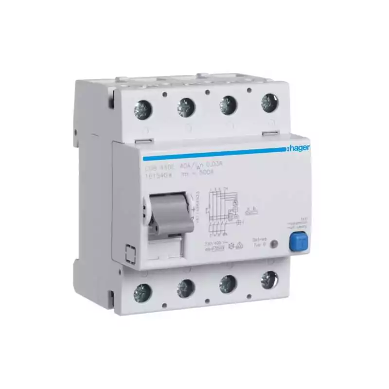 Intrerupator diferential RCCB 4 Poli 10kA 40A 30mA Tip B SK N Dreapta - SKU:  CDB440E