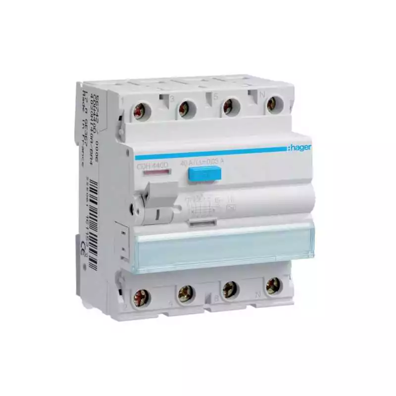 Intreruptor diferential 4 Poli 6kA 40A 30mA Typ HI Rezistent La Impuls - SKU:  CDH440D