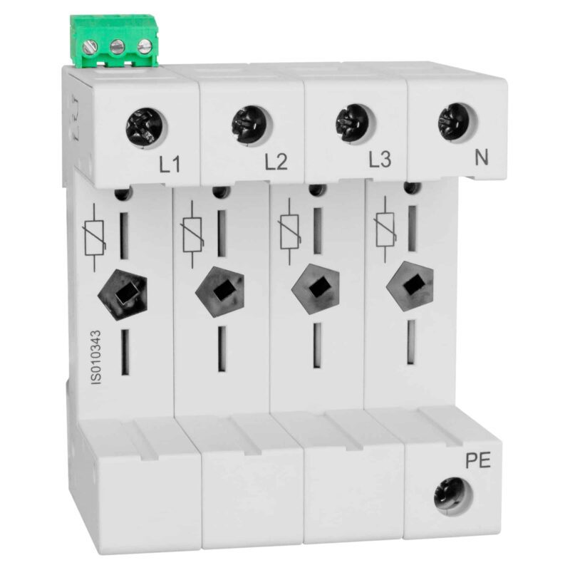 Soclu Limitator de supratensiune, 4P, cu contact auxiliar, 4+0 - SKU:  IS010343