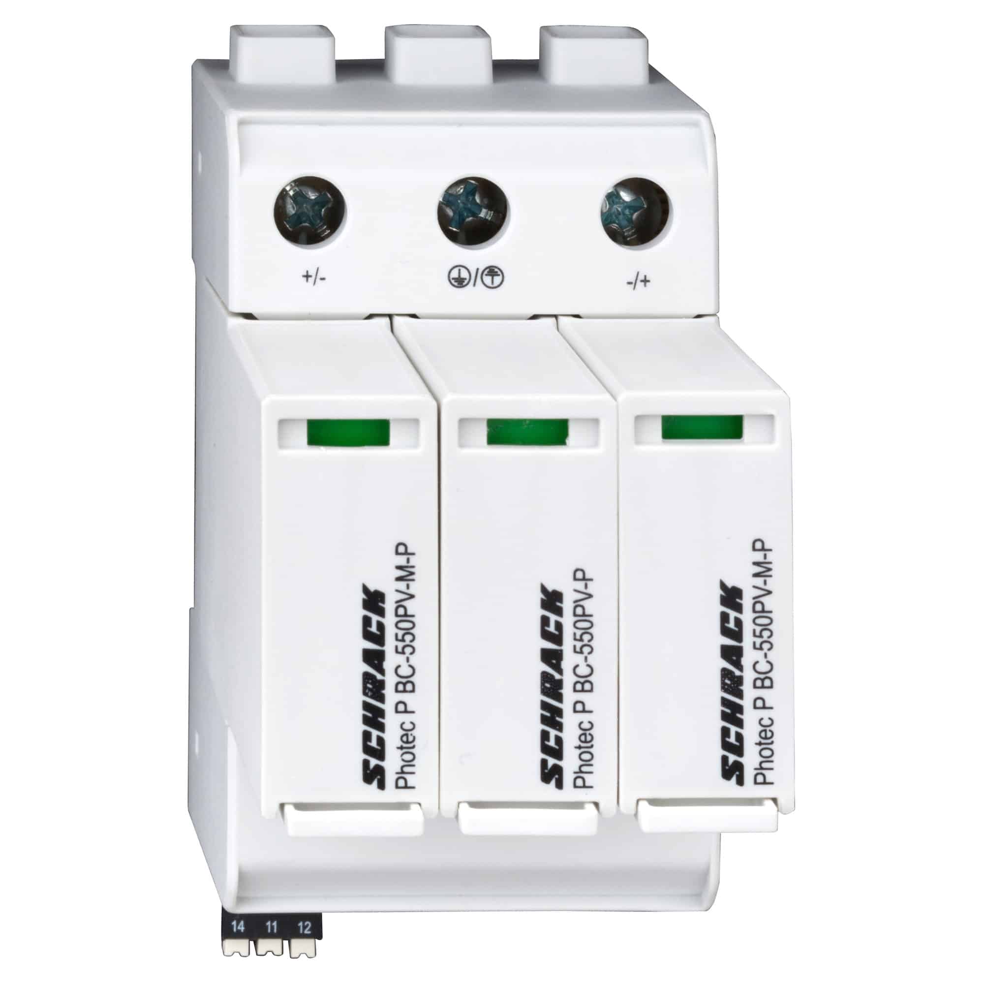 Descarcator supratensiune fotovoltaic 1+2 tip B+C, 1100VDC, Iimp 12,5kA - SKU: IS01111100