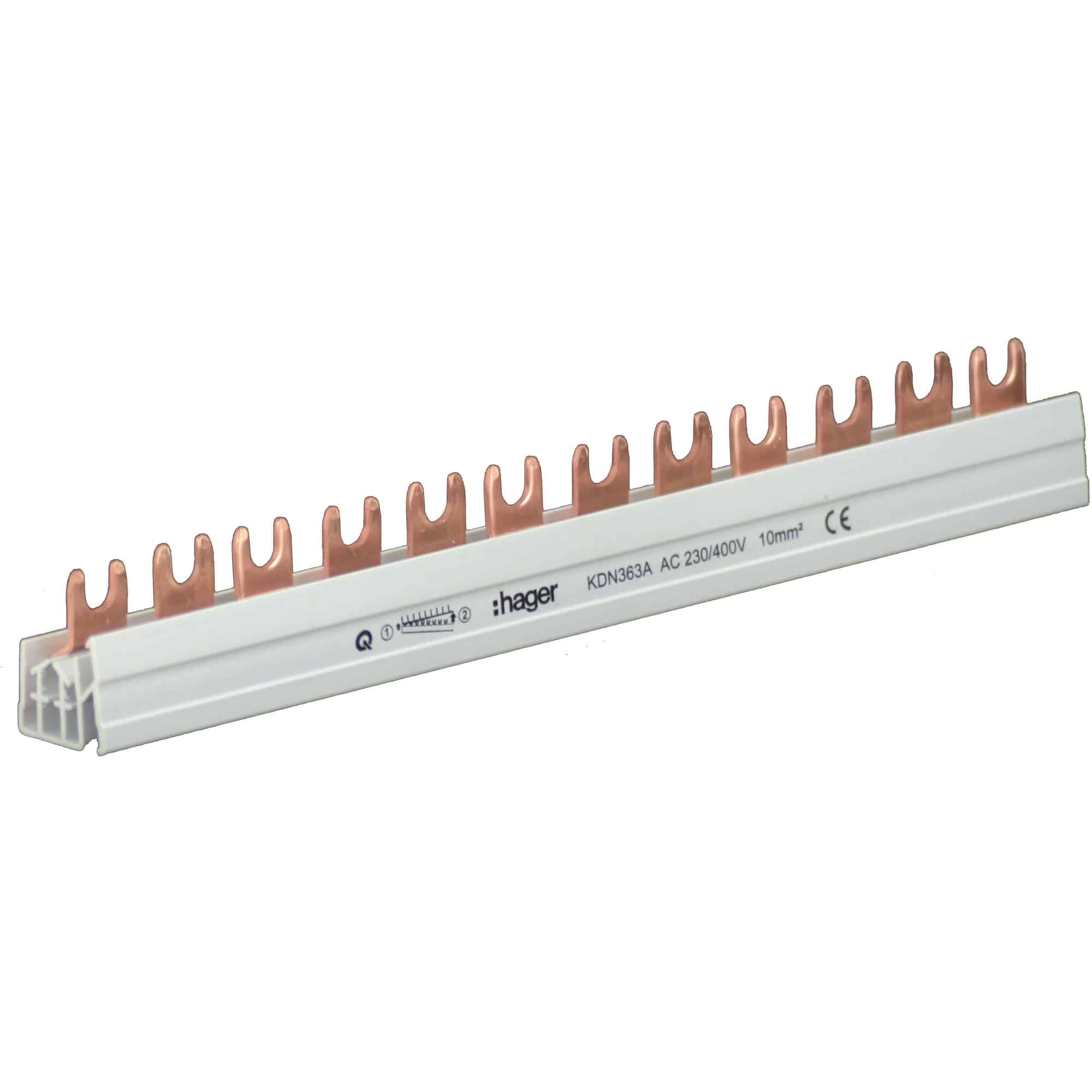 Bareta de alimentare 3P, tip furca, 12 module, 63A - SKU: KDN363A