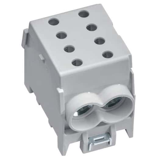 Clema de derivatie Hager 2P, fixare pe sina DIN, 10-70mmp, gri - SKU:  KH70G