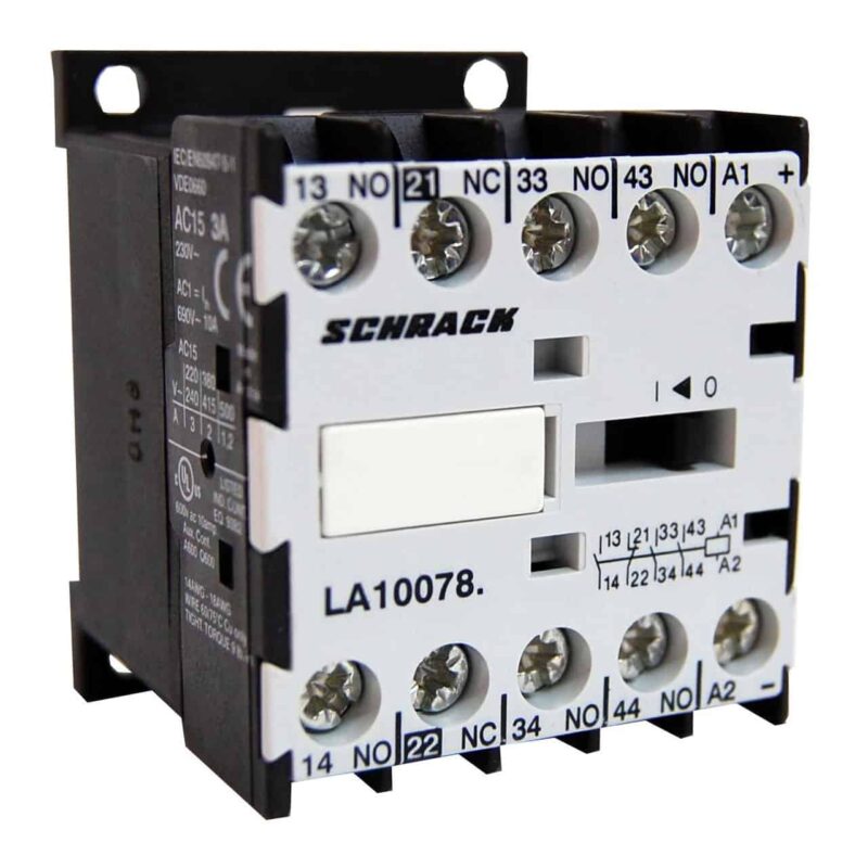 Contactor mini, 24VDC, 3A, 4P, 3ND+1NI - SKU:  LA100785