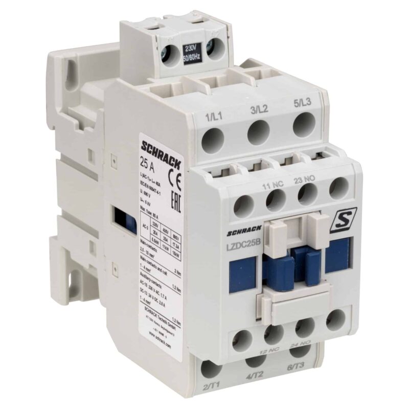 Contactor 3P 25A 230VAC 1ND+1NI - SKU:  LZDC25B3