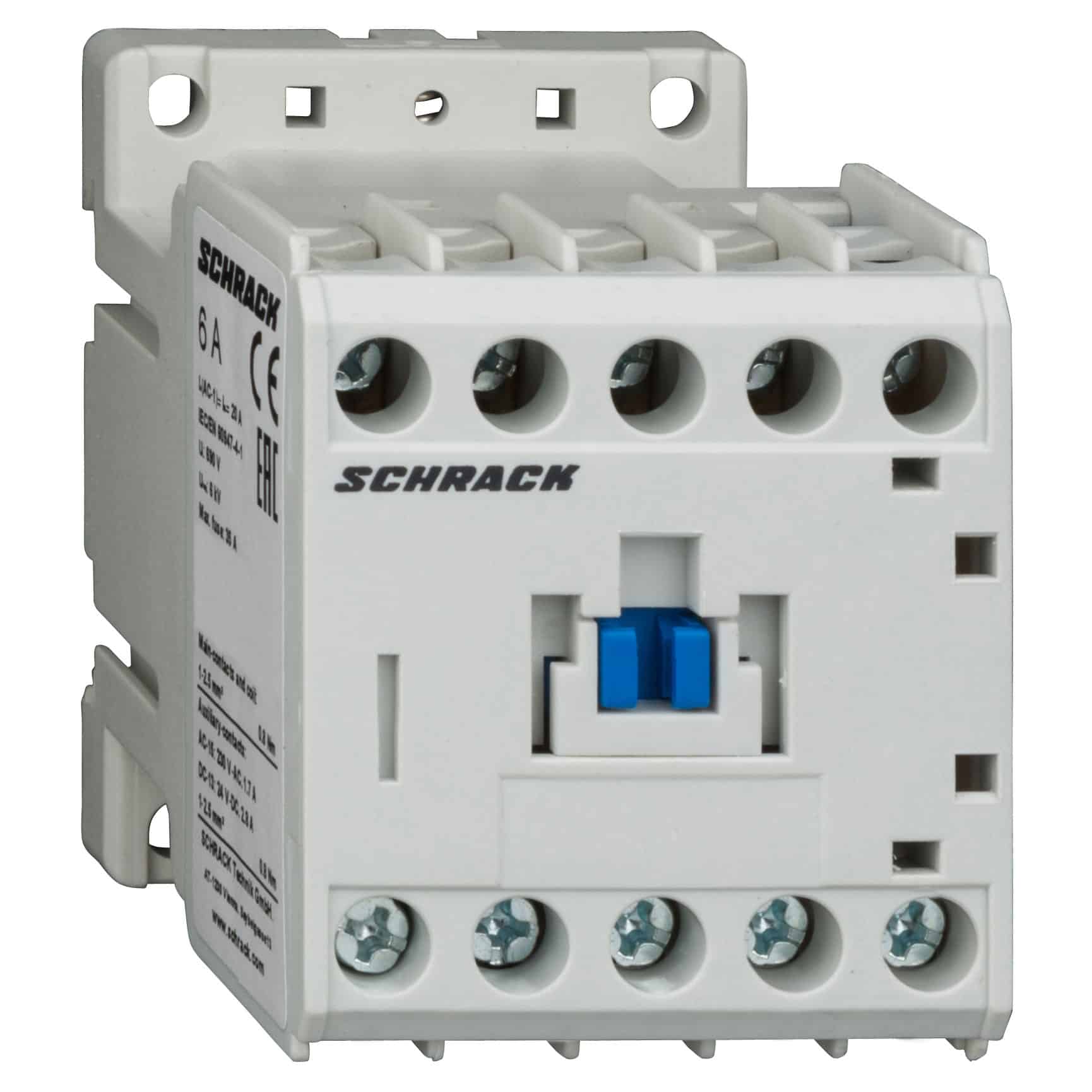 Contactor auxiliar 24VDC, 6A, 4P, 3NO+1NC - SKU: LZHM0685