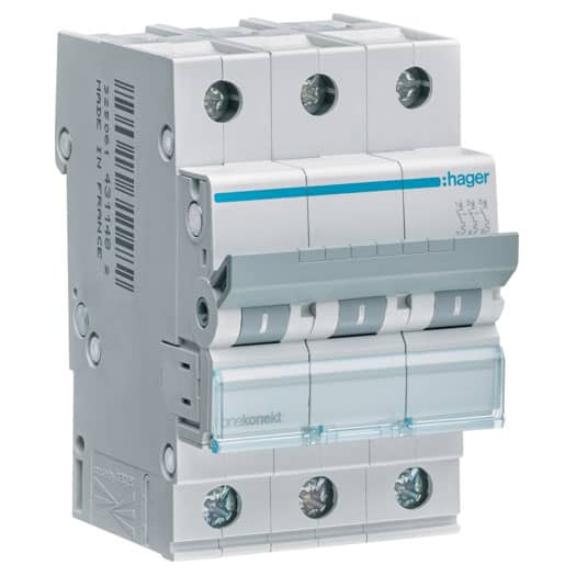 Disjunctor tripolar 3P 6A curba C 6kA - SKU:  MCN306