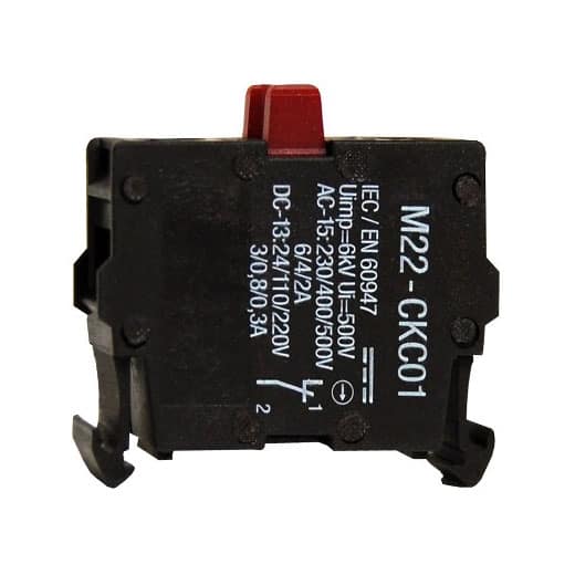 Contact auxiliar pentru buton de comanda, 1NI, fixare pe spate, clema elastica - SKU:  MM216387