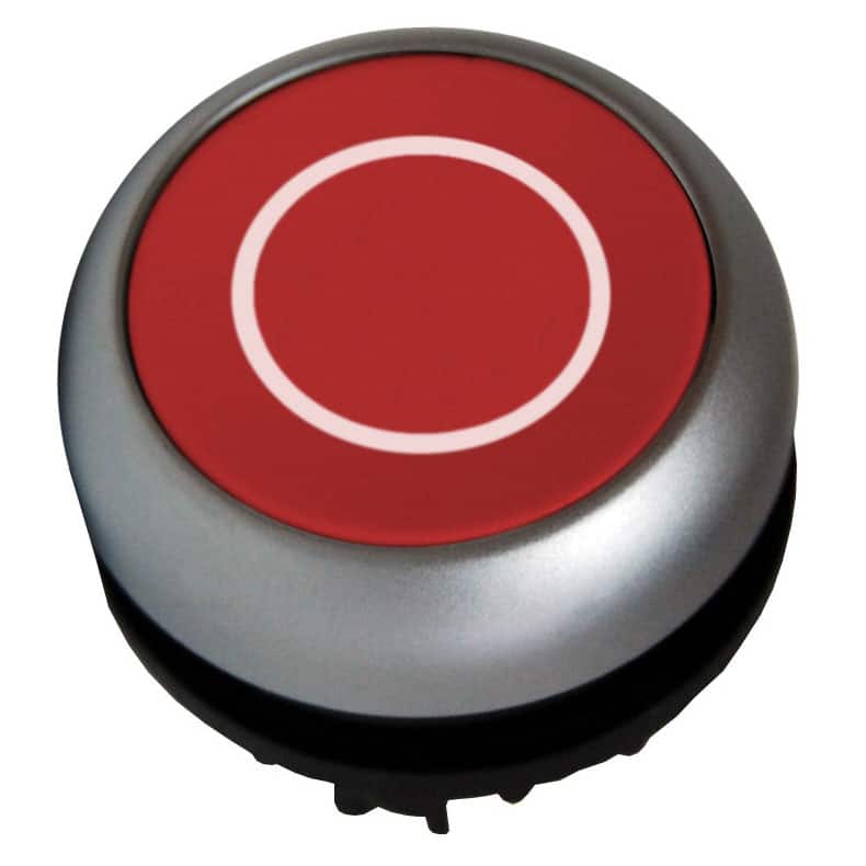 Buton comanda cu revenire, plat, rosu, 0 - SKU:  MM216605