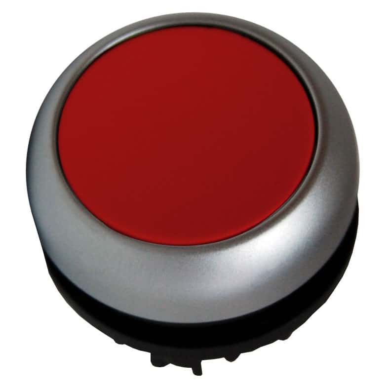 Buton comanda cu revenire, plat cu indicator luminos rosu - SKU:  MM216925