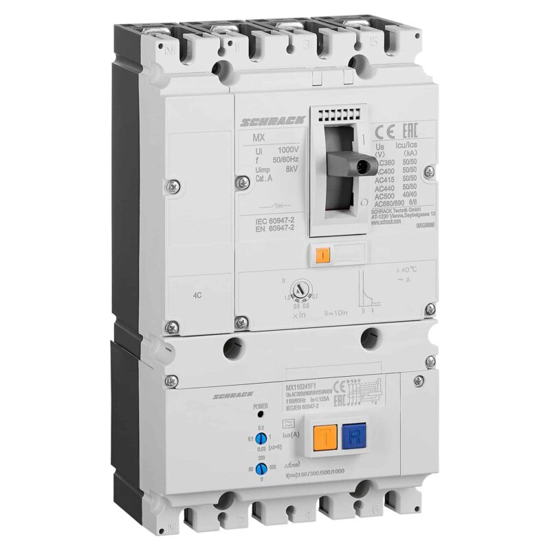 Intreruptor automat MCCB diferential 3P 100A 50kA tip A - SKU:  MX110231F1