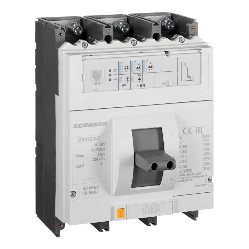 Intreruptor automat MCCB, marime 3, 3P, 70kA, fix, 1000A - SKU:  MX410332