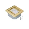 Priza de podea deschidere tip aripa din placa turnanta bronz slefuit Rastec 45 U. RJ45 - SKU:  BSFRJ45R45B