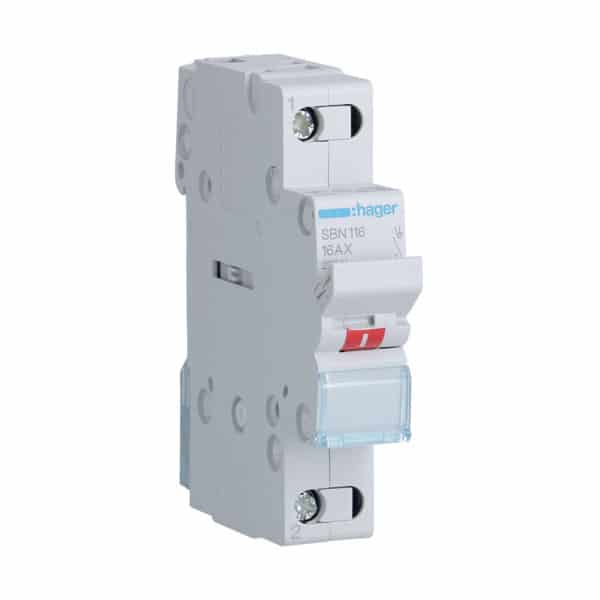 Separator compact 1P 16A 230VAC cu un singur contact - SKU:  SBN116